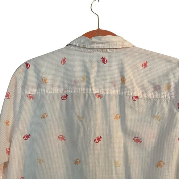 Croft & Barrow Lobster Shirt Cotton Button Down Size M Nautical Beachy Coastal - Picture 4 of 9